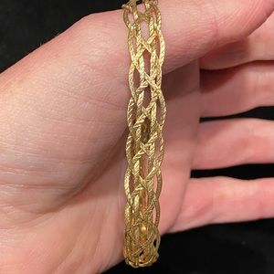 14kt gold braided bracelet